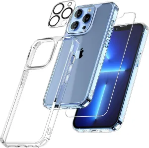 Entronix Case Heavy Duty Transparent Case for Apple iPhone 12 Pro Max with 1 Screen Protector and Camera Lens, Shockproof Dropproof Slim Case Clear