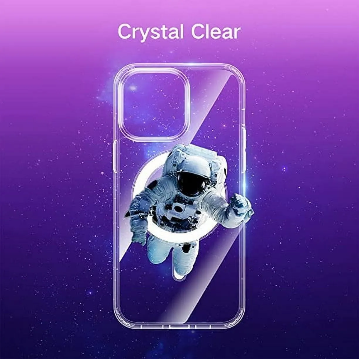 Entronix Case Magnetic Clear Case Designed for Apple iPhone 15 Pro Max with 2 Tempered Glass, Shockproof Transparent Crystal Cover