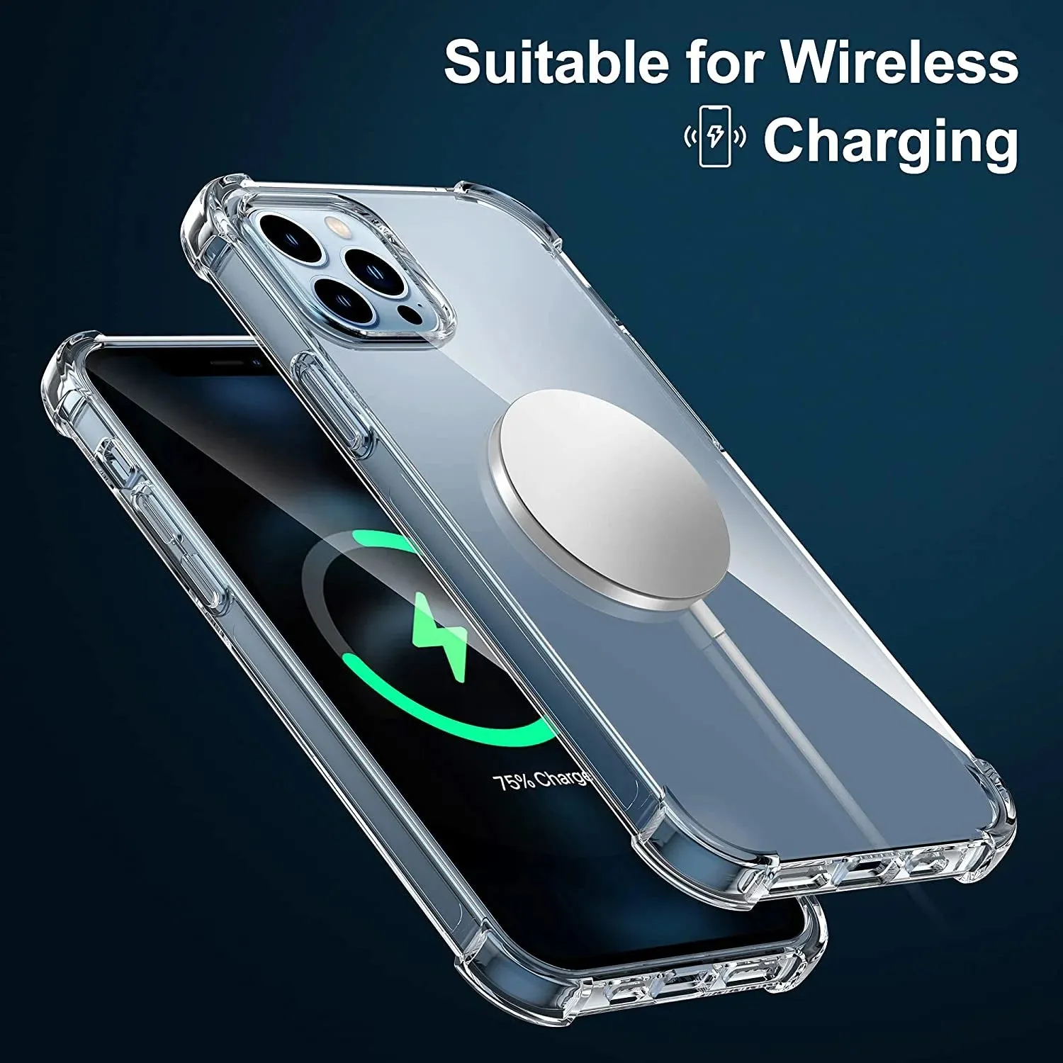 Entronix Case Transparent Case for Apple iPhone 12 Pro Max Clear Case, [ Resistant] Hard Back Cover Soft Silicone, Shockproof Slim Case