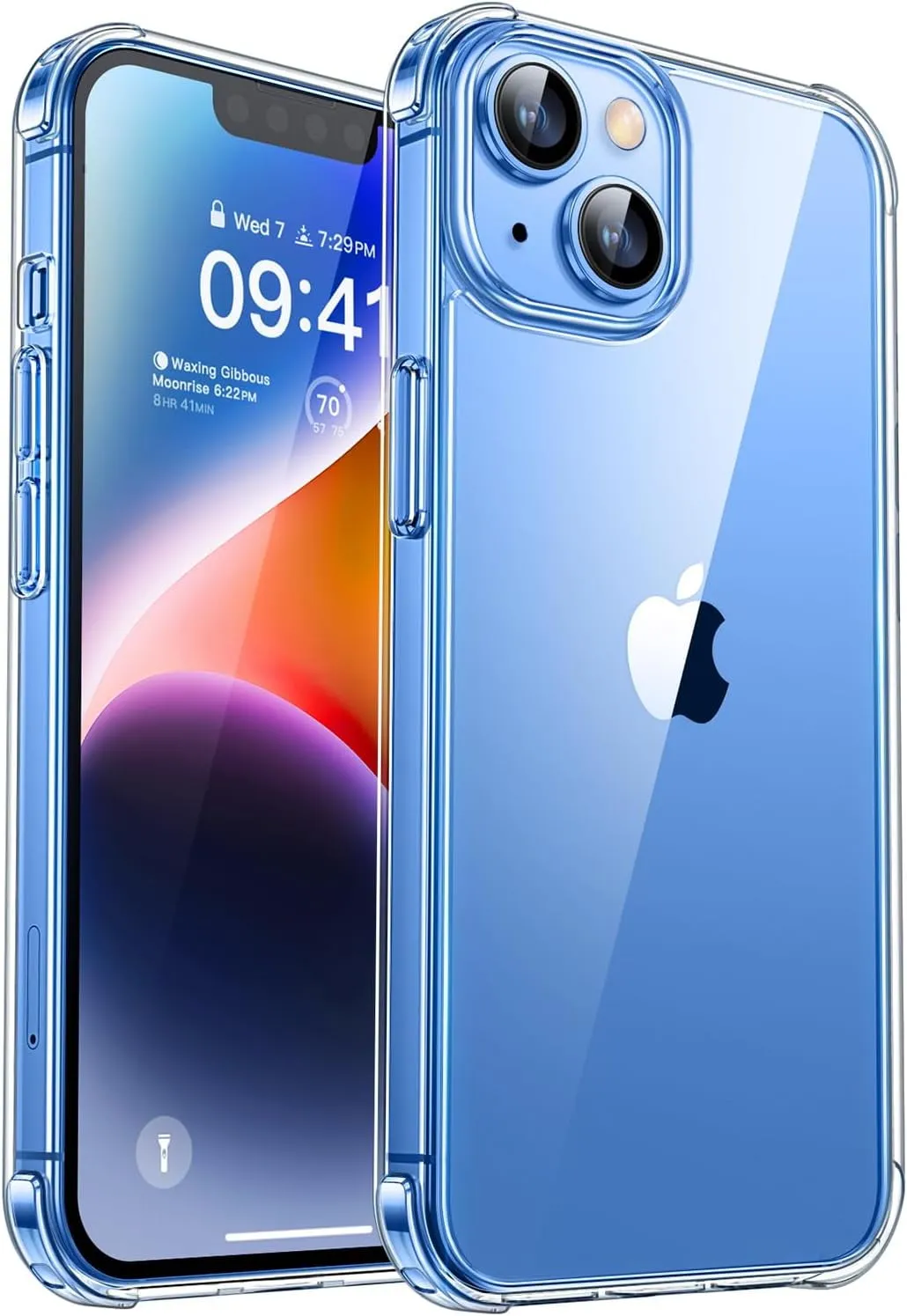 Entronix Case Transparent Case for Apple iPhone 13 Clear Case, [ Resistant] Hard Back Cover Soft Silicone, Shockproof Slim Case