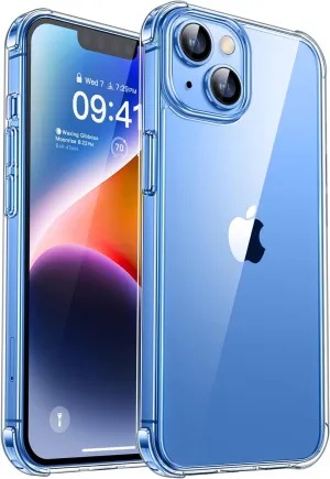 Entronix Case Transparent Case for Apple iPhone 13 Clear Case, [ Resistant] Hard Back Cover Soft Silicone, Shockproof Slim Case