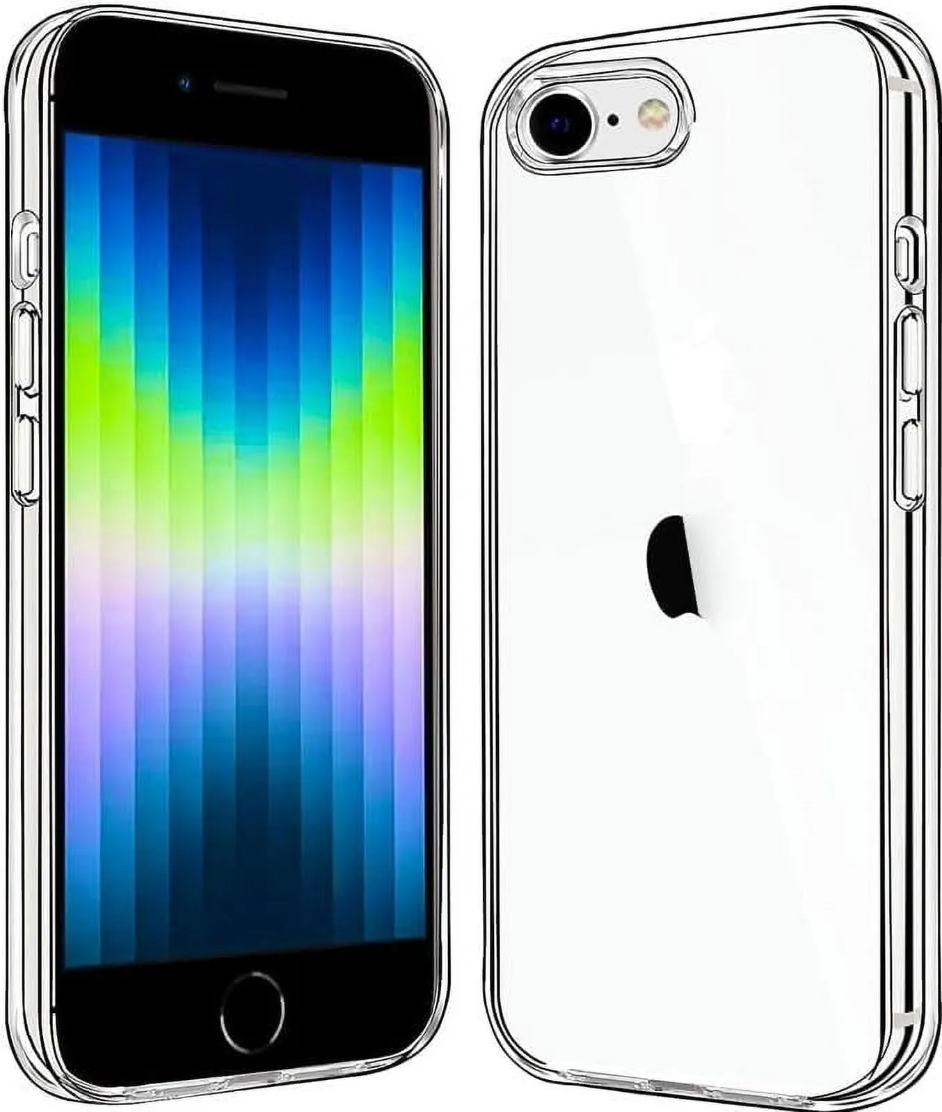 Entronix Case Transparent Case for Apple iPhone 7, 8, SE, Clear Case, [ Resistant] Hard Back Cover Soft Silicone, Shockproof Slim Case