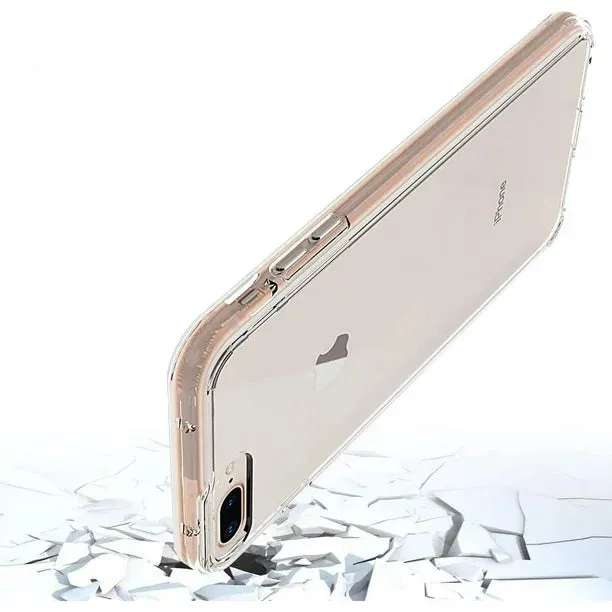 Entronix Case Transparent Case for Apple iPhone 7 Plus and 8 Clear Case, [ Resistant] Hard Back Cover Soft Silicone, Shockproof Slim Case