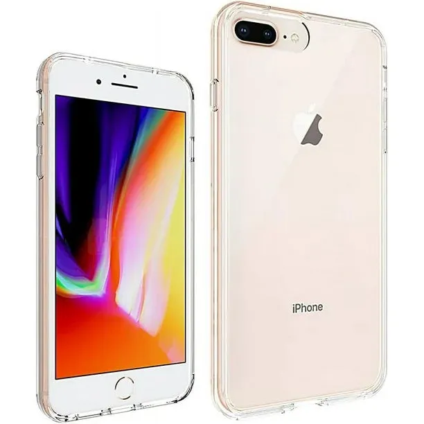 Entronix Case Transparent Case for Apple iPhone 7 Plus and 8 Clear Case, [ Resistant] Hard Back Cover Soft Silicone, Shockproof Slim Case