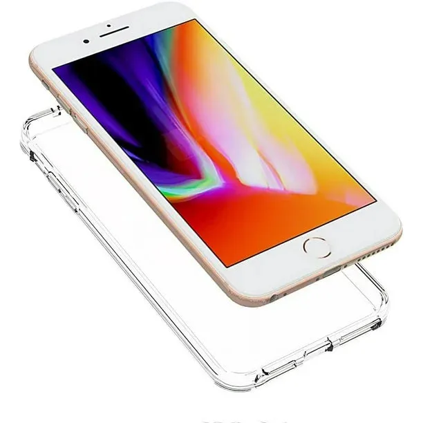 Entronix Case Transparent Case for Apple iPhone 7 Plus and 8 Clear Case, [ Resistant] Hard Back Cover Soft Silicone, Shockproof Slim Case
