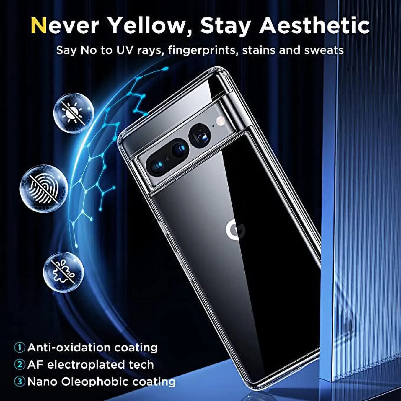 Entronix Case Transparent Case for Google Pixel 7 Pro Clear Case, [ Resistant] Hard Back Cover Soft Silicone, Shockproof Slim Case