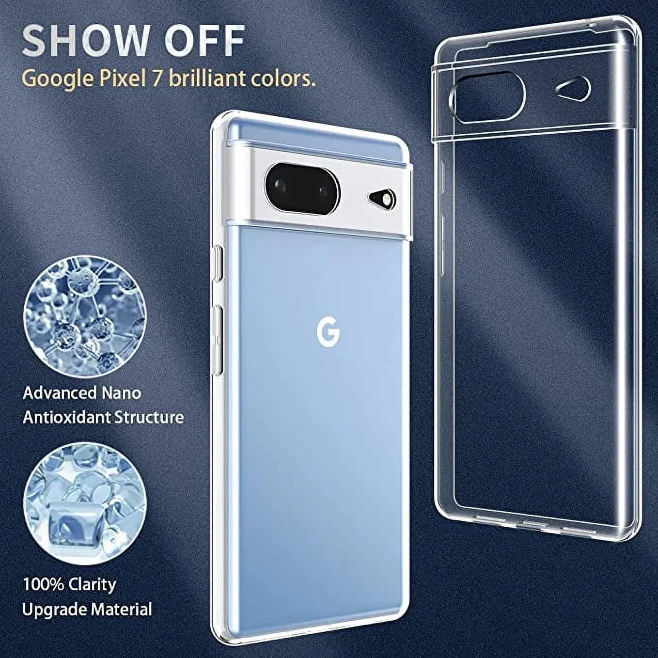 Entronix Case Transparent Case for Google Pixel 7 Pro Clear Case, [ Resistant] Hard Back Cover Soft Silicone, Shockproof Slim Case