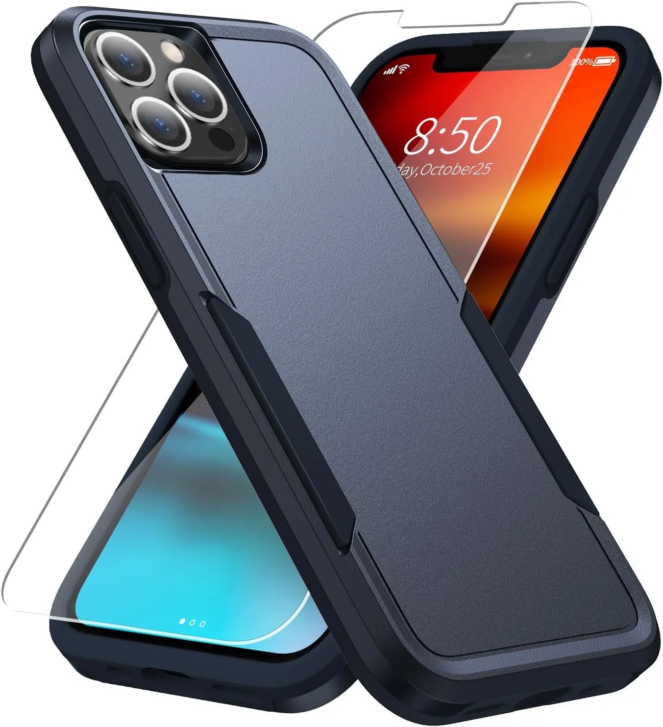 Entronix Heavy Duty Case Designed for Apple iPhone 12 Pro Max with 1Pc Tempered Glass Screen Protector, Shockproof Dropproof Anti-Scratch Cover