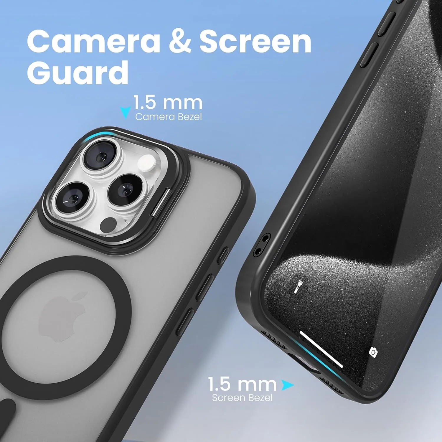 Entronix Heavy Duty Slim Phone Case with Camera Kickstand Compatible with Magsafe for Apple iPhone 16 Pro Magnetic Case,  Translucent Matte Case