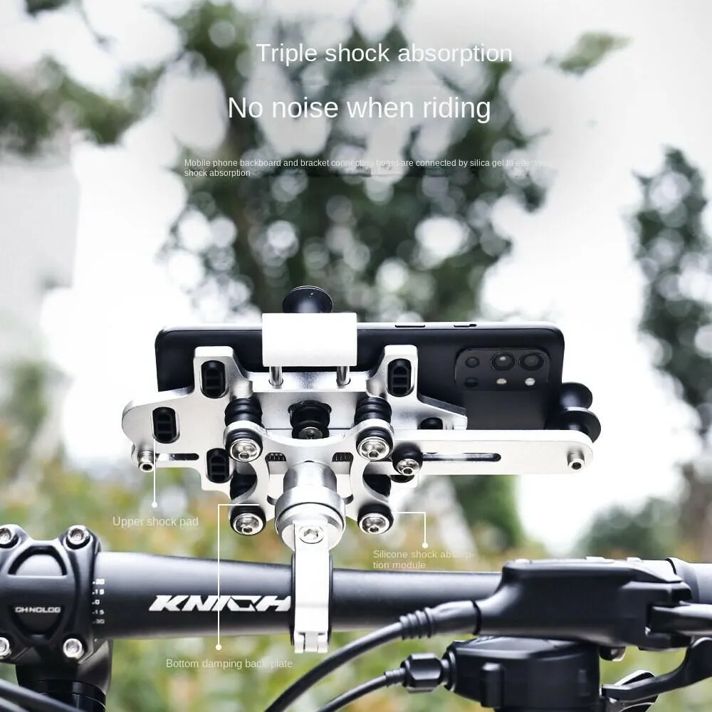 ESLNF Bike Cellphone Holder Aluminum Alloy Bike Mobile Phone Holder Bracket 360°Adjustable Installation Cycling Accessories