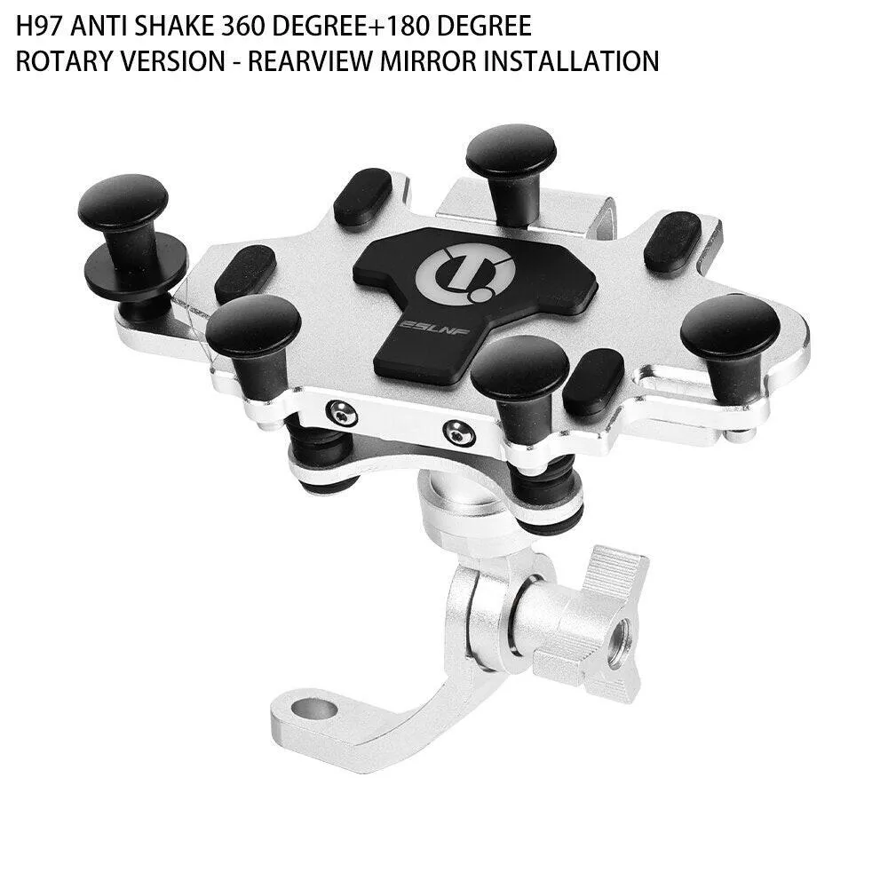 ESLNF Bike Cellphone Holder Aluminum Alloy Bike Mobile Phone Holder Bracket 360°Adjustable Installation Cycling Accessories