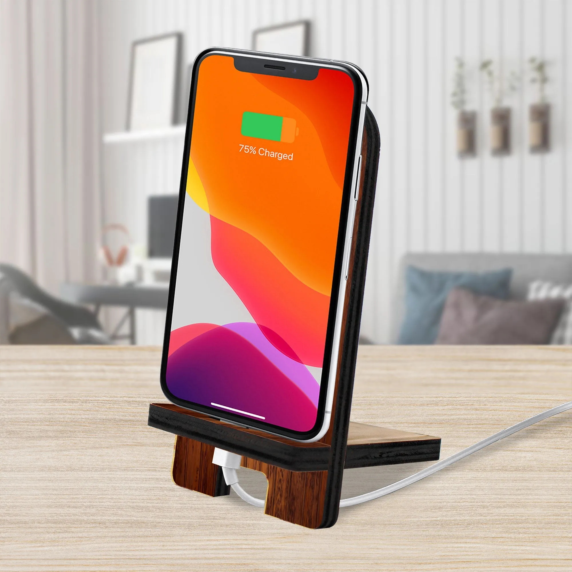Family Name Personalized Cell Phone Stand Custom Monogram Wood Stand Mobile Tablet Holder Charging Station Organizer - 892010P