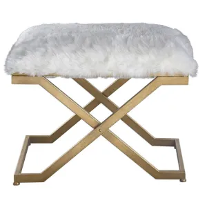 Farran Small Faux Fur Bench by Grace Feyock
