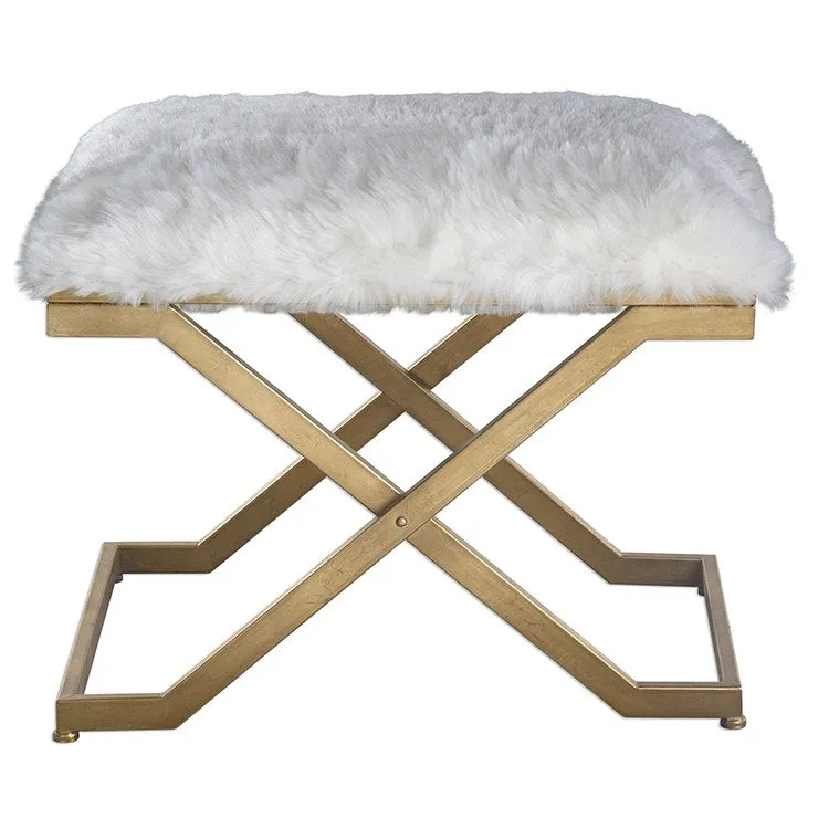 Farran Small Faux Fur Bench by Grace Feyock