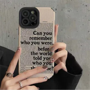 Fashion Black Letter Leather Cute Phone Cases For iPhone 14, 13, 12 Pro, 11, XS Max, 7, 8 Plus, X, XR, SE