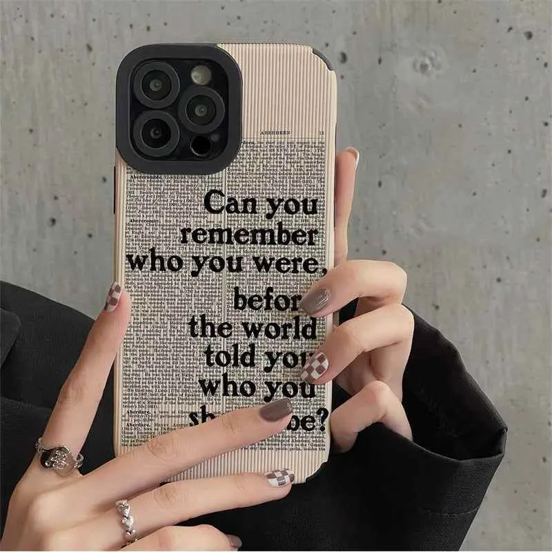 Fashion Black Letter Leather Cute Phone Cases For iPhone 14, 13, 12 Pro, 11, XS Max, 7, 8 Plus, X, XR, SE