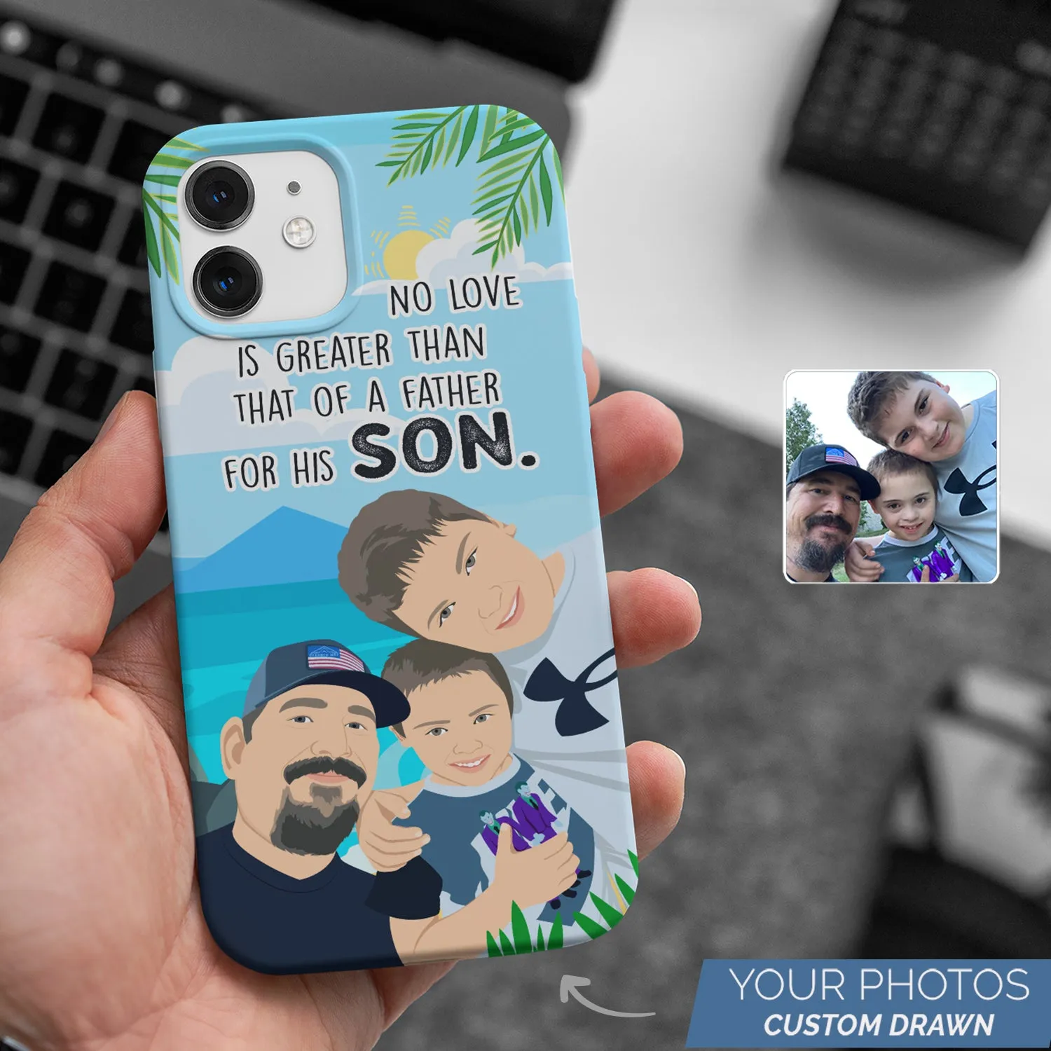 Father Son Phone Case Personalized