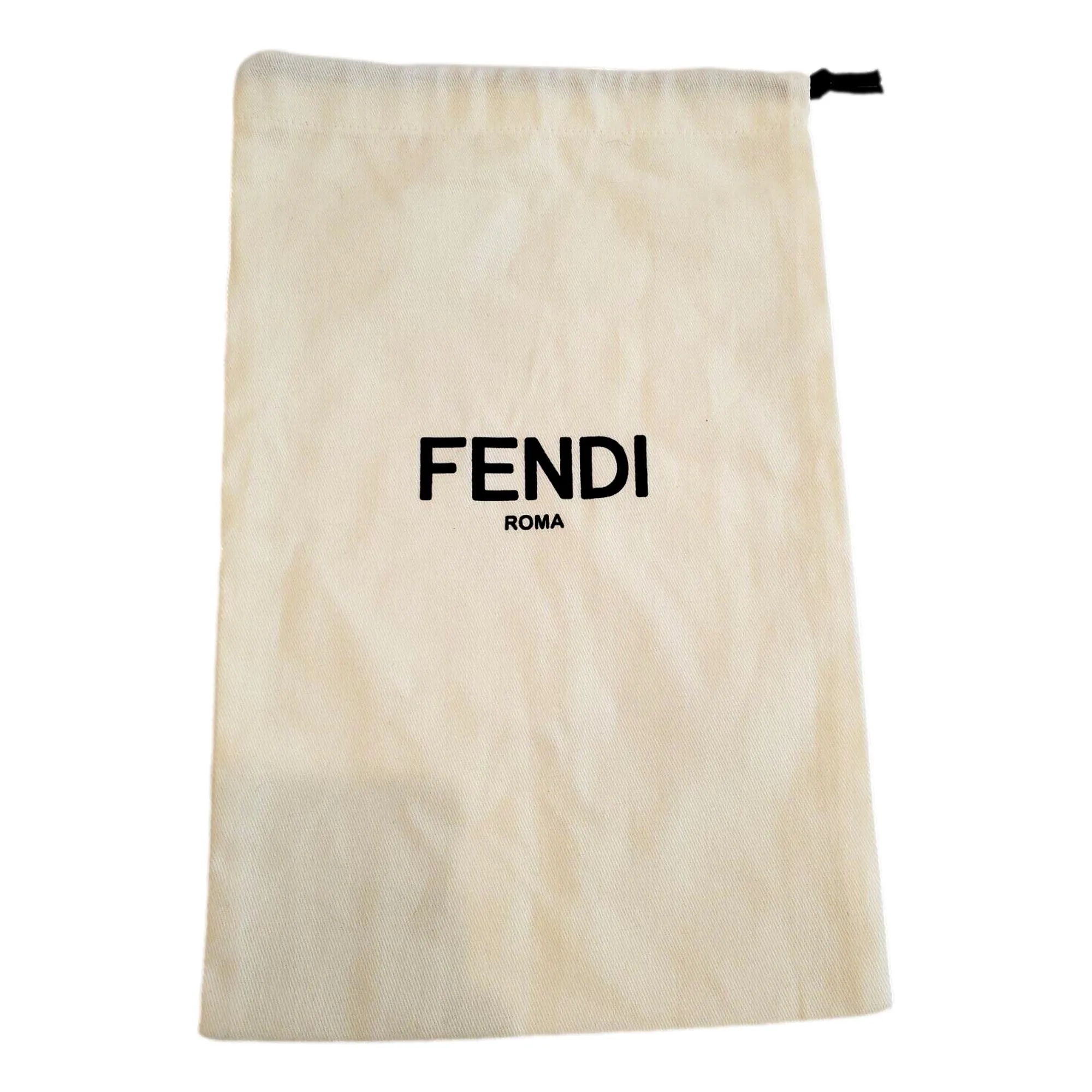 Fendi FF Print Striped Brown and Yellow Knitted Wool Scarf