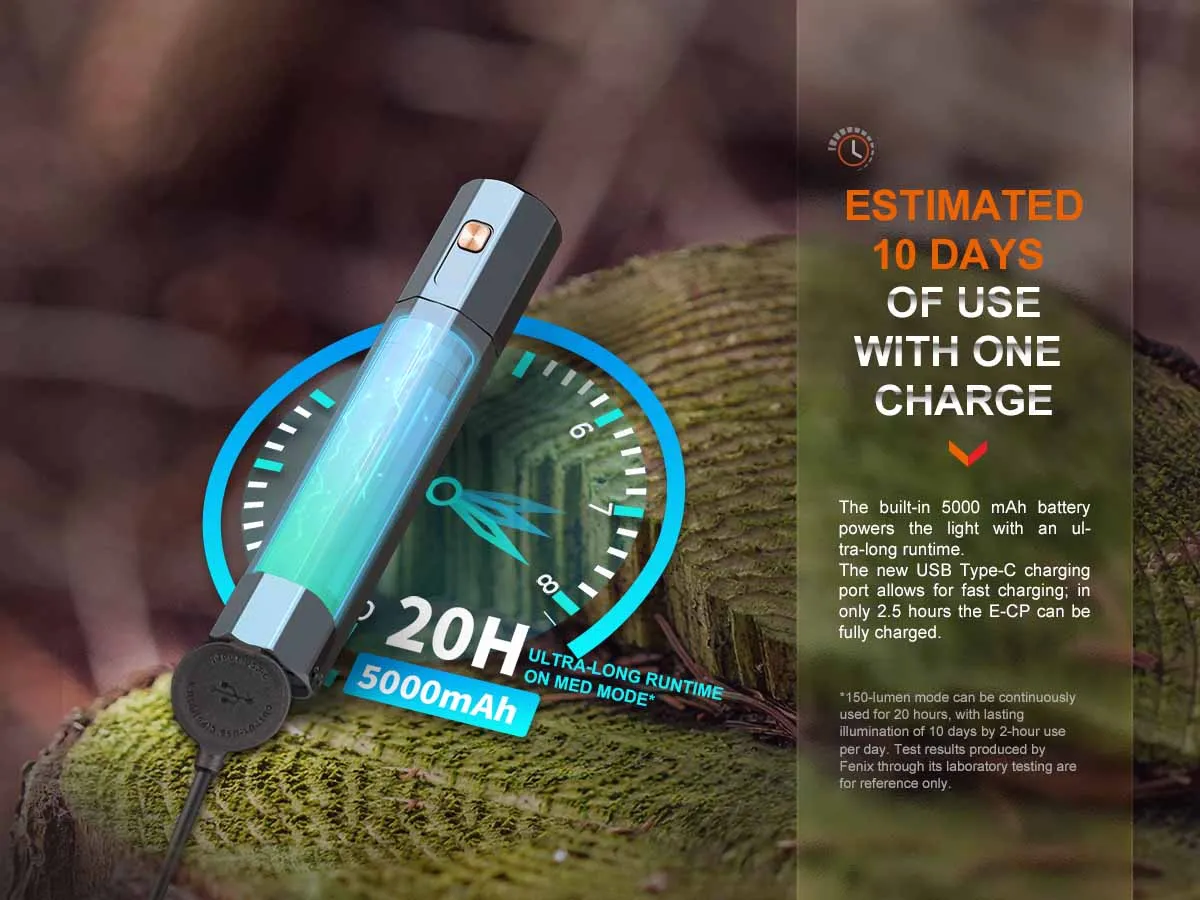 Fenix E-CP Rechargeable Flashlight with Power Bank