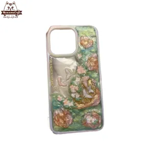 Finished Handmade Decoden Phone Case | Flower Garden Meadow Butterflies Charms | Samsung Android iPhone Cases