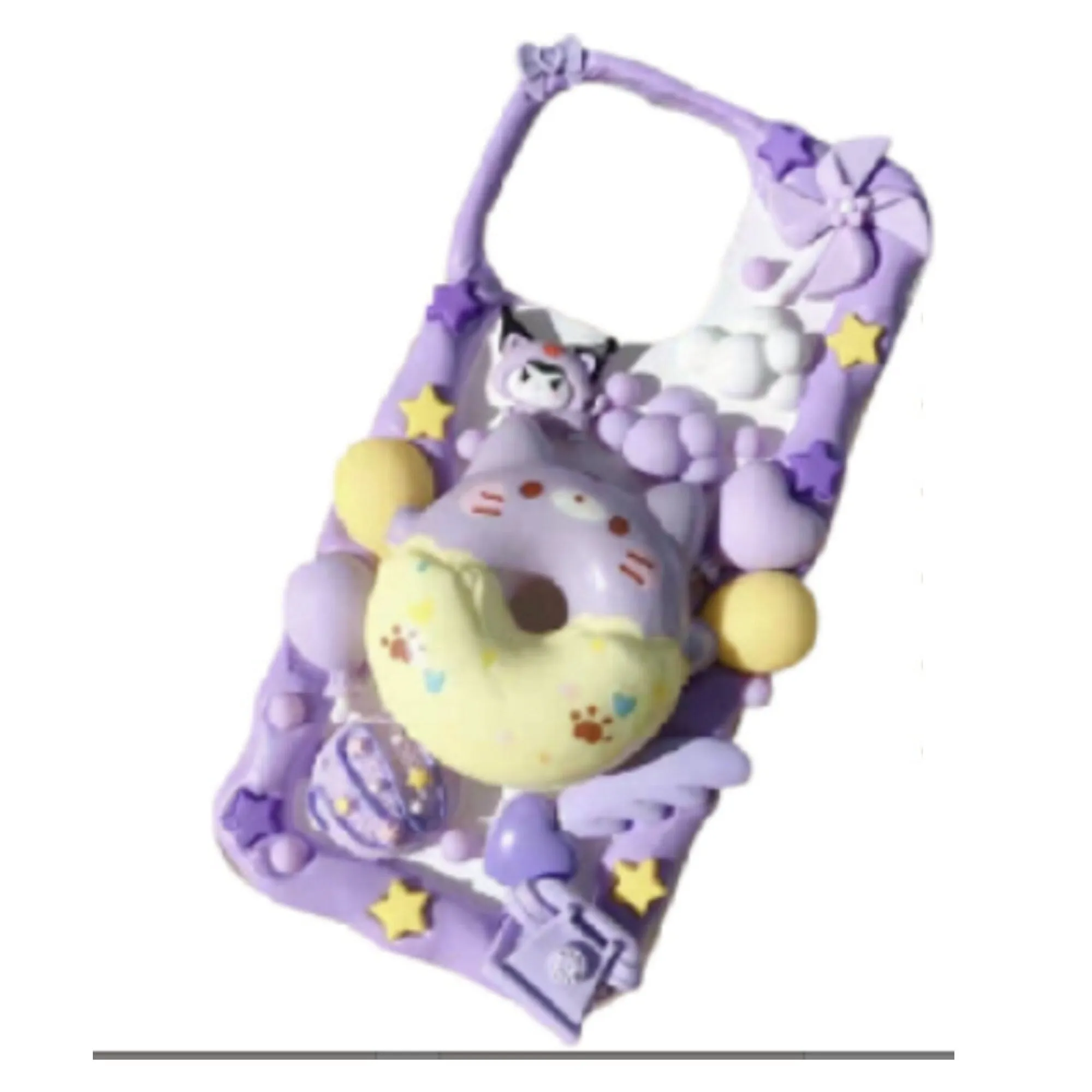 Finished Handmade Decoden Phone Cases | Kawaii Animal Frosted Donuts Bear Chick Cat Dog Balloons Charms | Samsung Android iPhone Cases