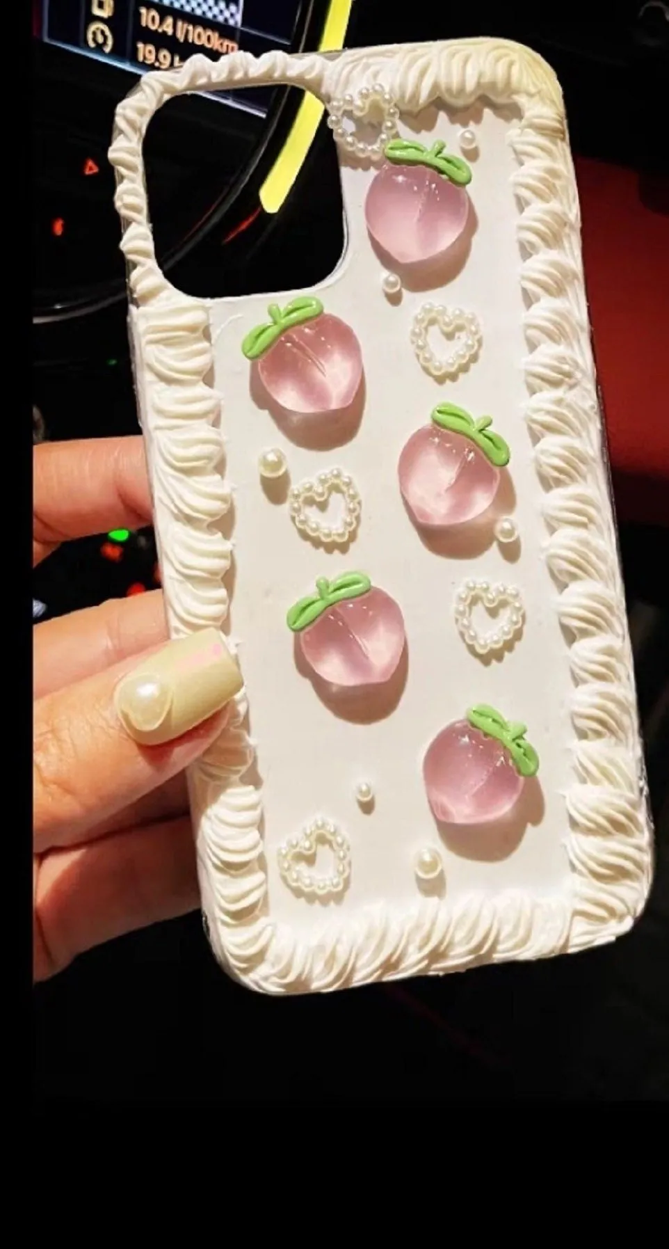 Finished Handmade Decoden Phone Cases | Kawaii Rabbit Bow Strawberry Peach Fruits Ice Cream Pearls Bows Charms | Samsung Android iPhone Cases