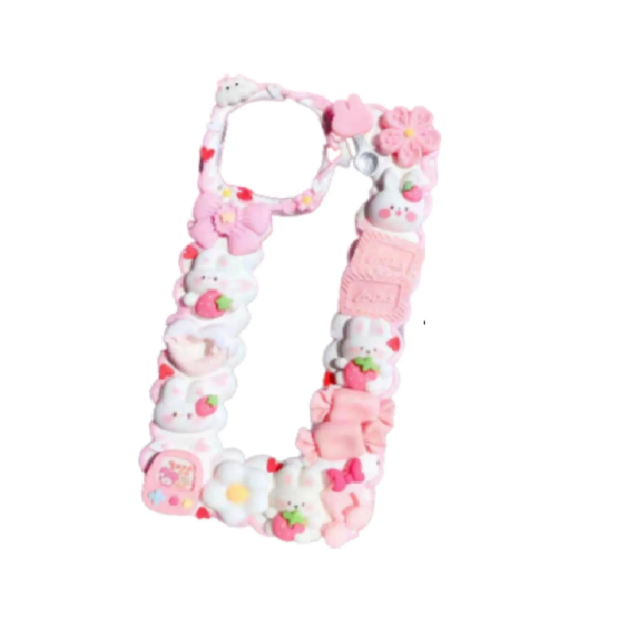 Finished Handmade Decoden Phone Cases | Kawaii Rabbits Strawberries Boba Drink Candy Charms | Samsung Android iPhone Cases