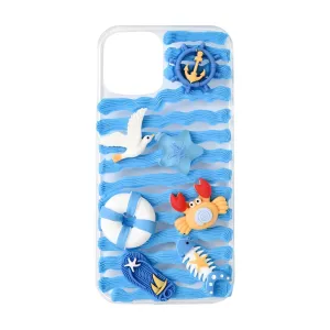 Finished Handmade Decoden Phone Cases | Ocean Sea Dolphin Starfish Crab Fish Clouds Rainbow Boat Charms | Samsung Android iPhone Cases