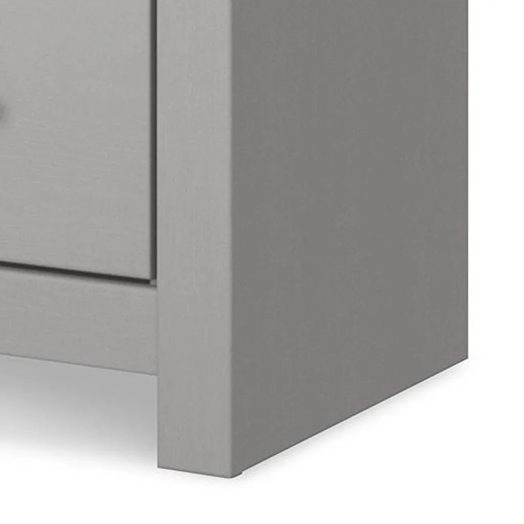 Finley 25 Inch Rustic Wood Nightstand, 2 Drawer, Marble Top, Gray, White By Casagear Home