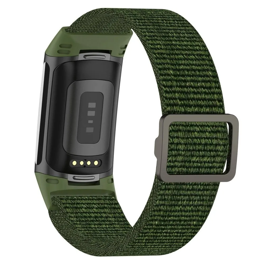 Fitbit Charge 5 elastic nylon watch strap - Green