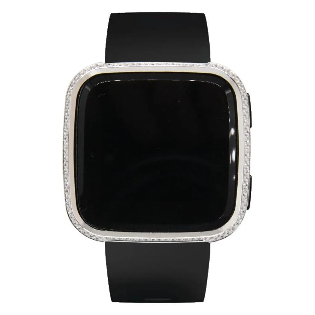Fitbit Versa rhinestone décor aluminium alloy case - Silver