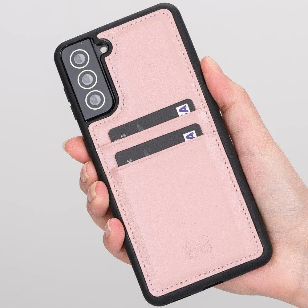 Flex Cover Back with Card Holder Leather Cases for Samsung Galaxy S21 Series