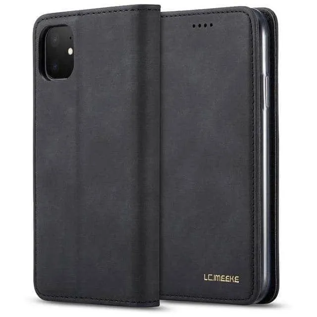 Flip Leather Magnetic Case Luxury Wallet Business Vintage Book Design Cover iPhone 11 Pro Max