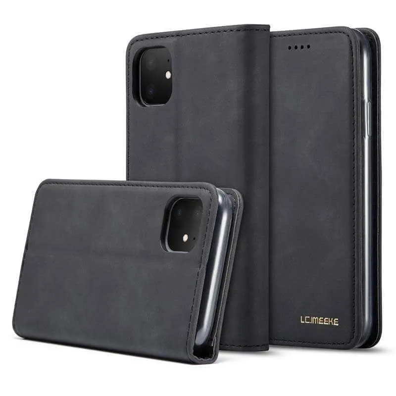 Flip Leather Magnetic Case Luxury Wallet Business Vintage Book Design Cover iPhone 11 Pro Max