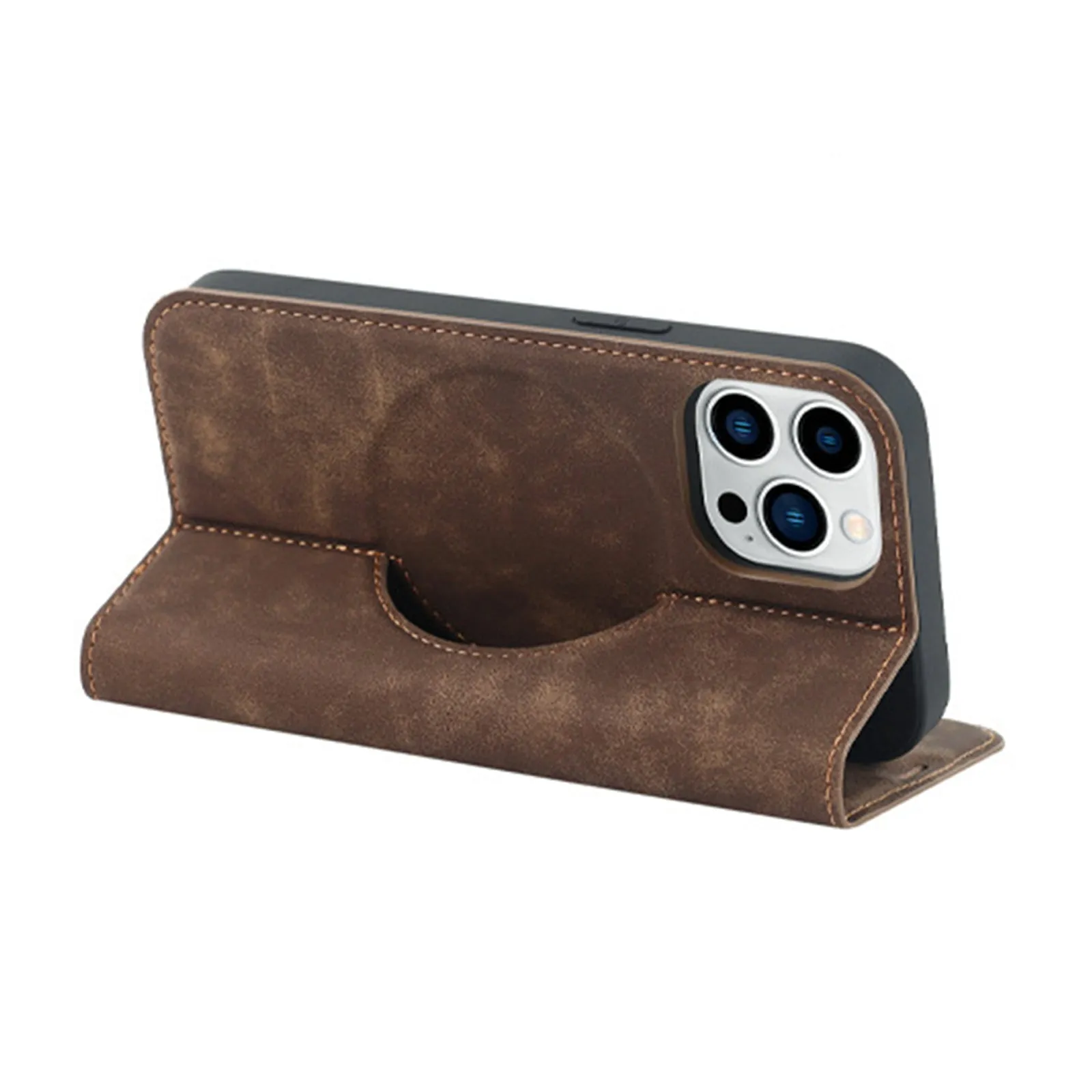 FLIP LEATHER MAGSAFE PHONE CASE FOR IPHONE
