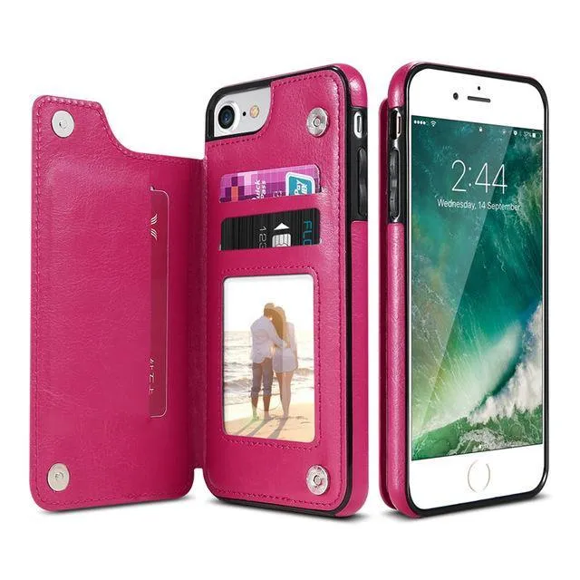 Flip Leather Phone Wallet Case