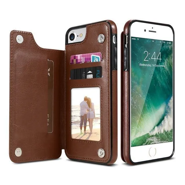 Flip Leather Phone Wallet Case