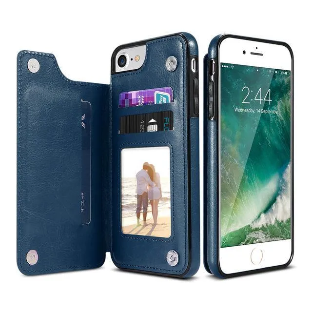 Flip Leather Phone Wallet Case