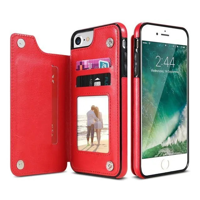 Flip Leather Phone Wallet Case