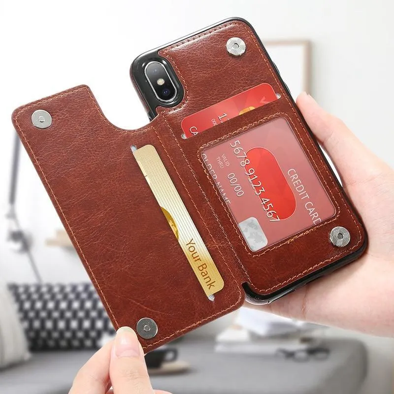 Flip Leather Phone Wallet Case