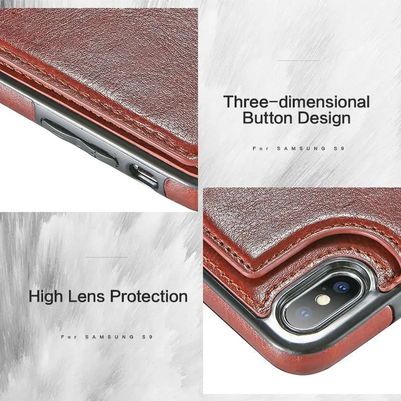 Flip Leather Phone Wallet Case
