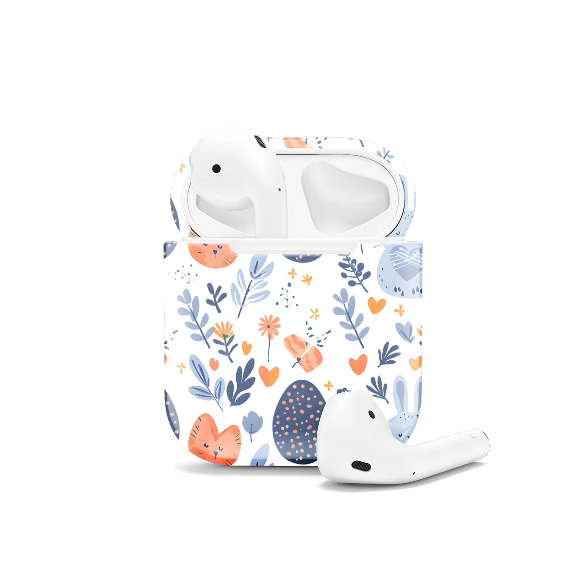 Floral Cute Pastel Easter Eggs Bunnies AirPods Case AirPods Pro AirPods Pro 2 AirPods 3 AirPods 2 Glossy 1151