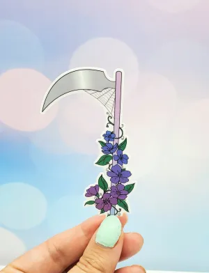 Floral Scythe Blue Sticker