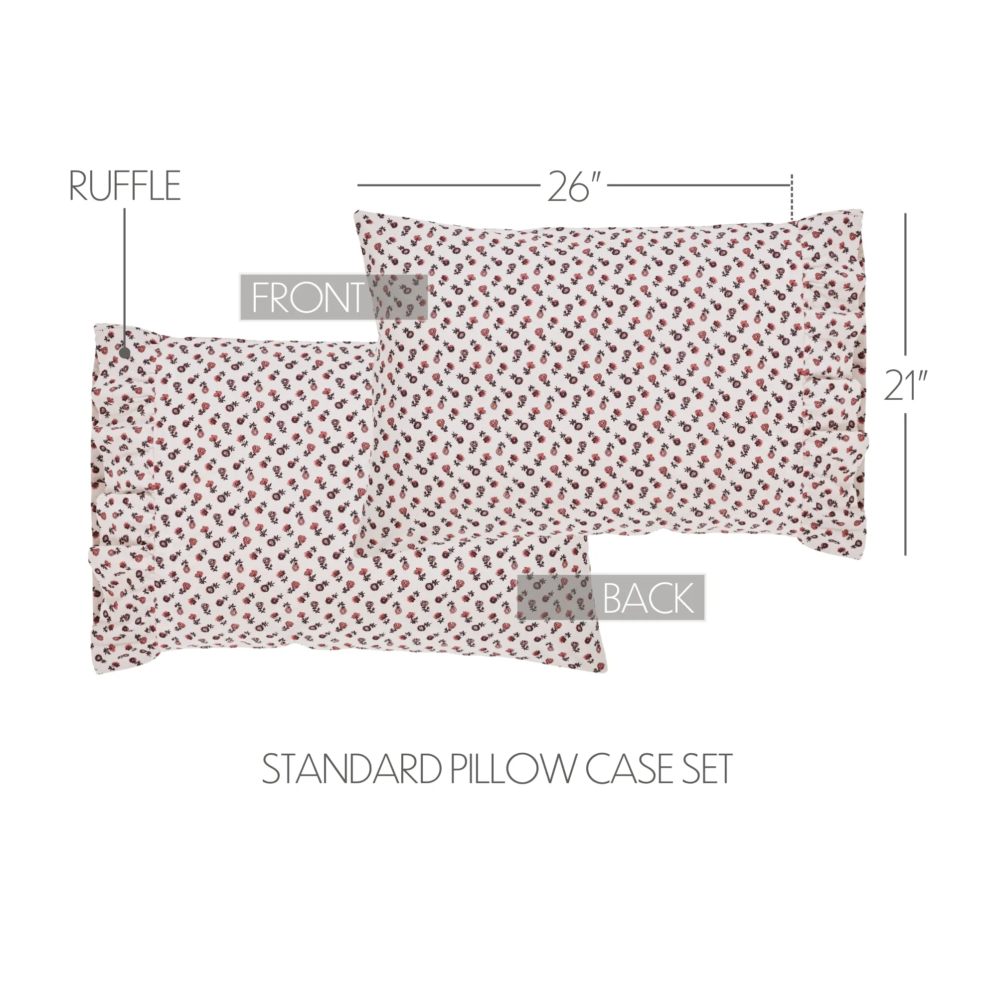 Florette Ruffled Pillow Case Set of 2