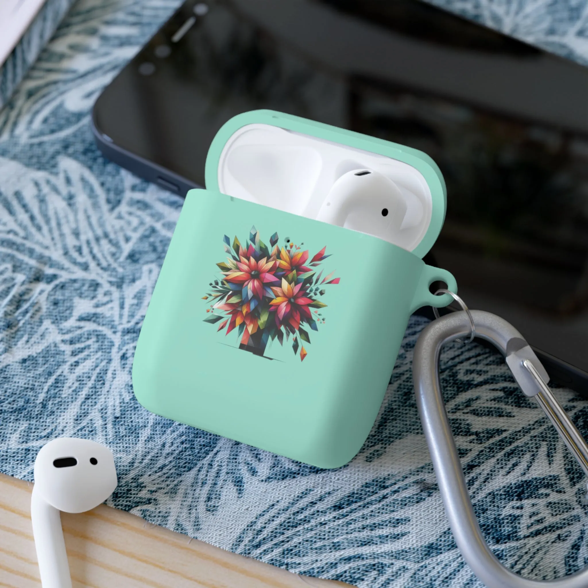 Flowers in a vase are colorful, abstract themed and minimal AirPods Case Cover