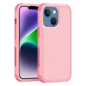 For Apple iPhone 14 Plus 3in1 Case Drop Resistant Defender Tradies Hybrid Armor Heavy Duty Rugged Shockproof Tough Cover (Pink)