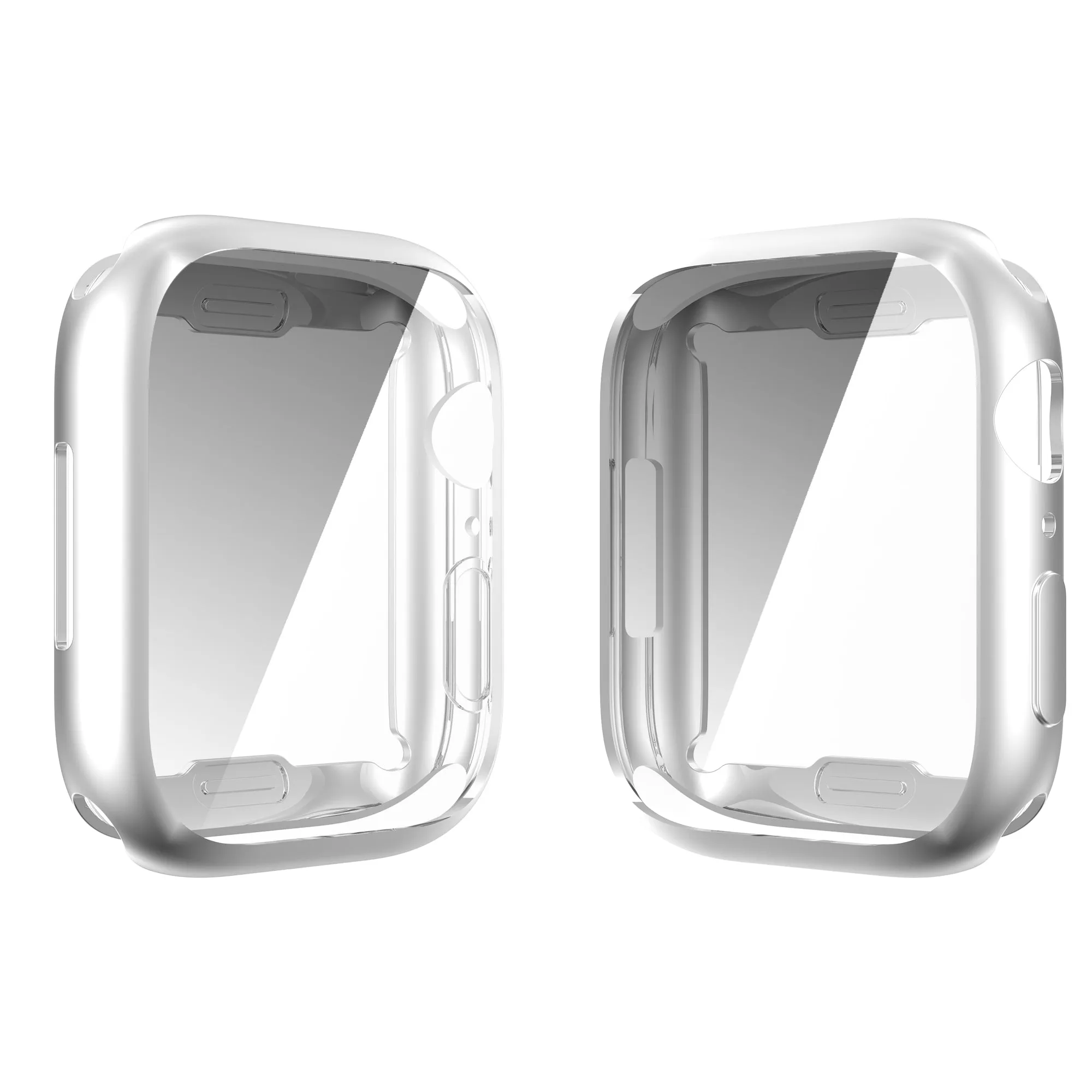For Apple Watch iWatch Series 7 Full Soft Slim Case 41mm Cover Frame Protective TPU Soft - Silver