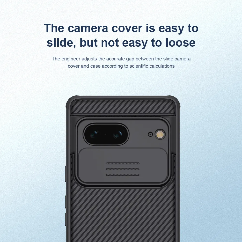 For Google Pixel 7 Pro Nillkin Case Shockproof Heavy Duty Rugged Anti Knock TPU Camera Slide Protector Tough Back Cover (Blue)
