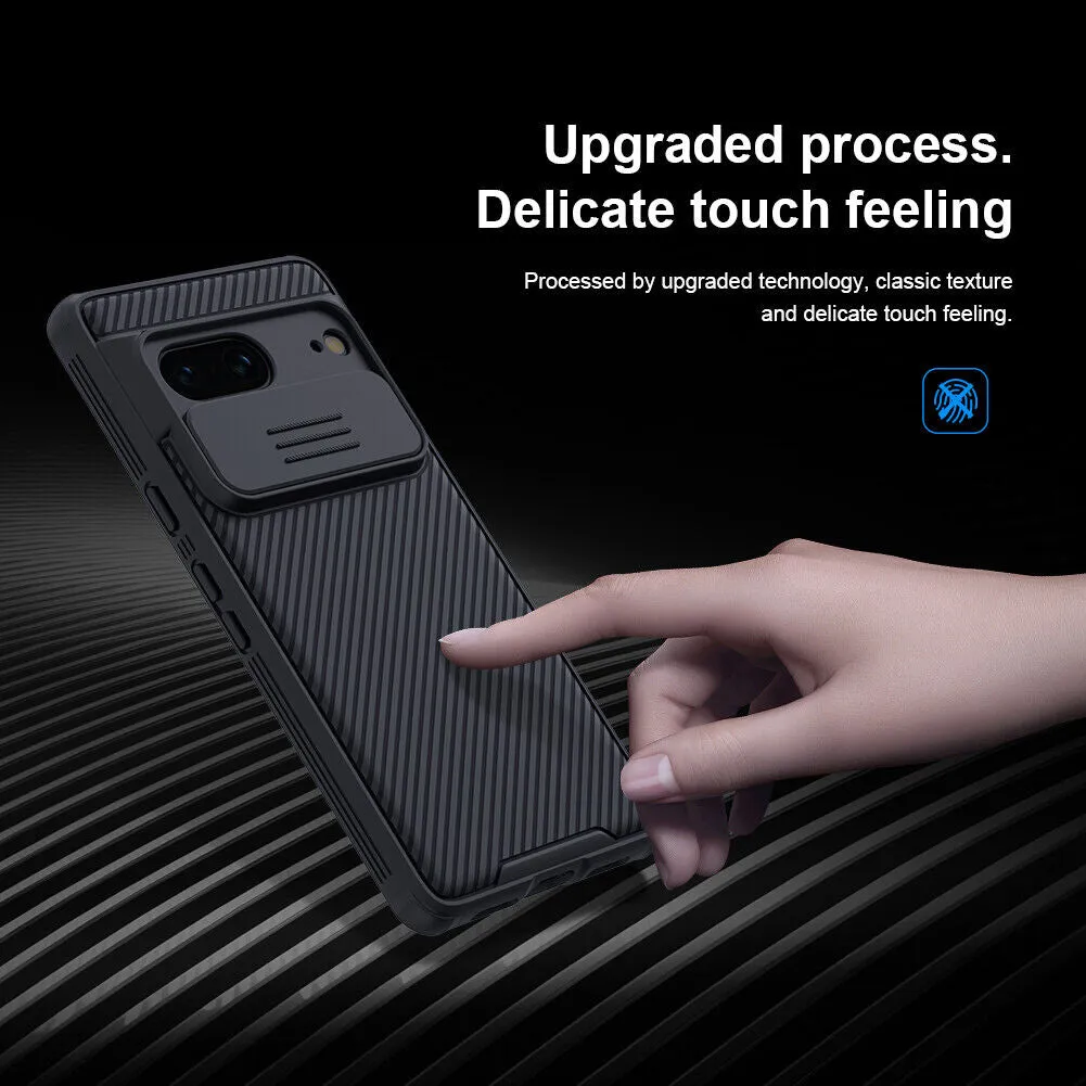 For Google Pixel 7 Pro Nillkin Case Shockproof Heavy Duty Rugged Anti Knock TPU Camera Slide Protector Tough Back Cover (Blue)