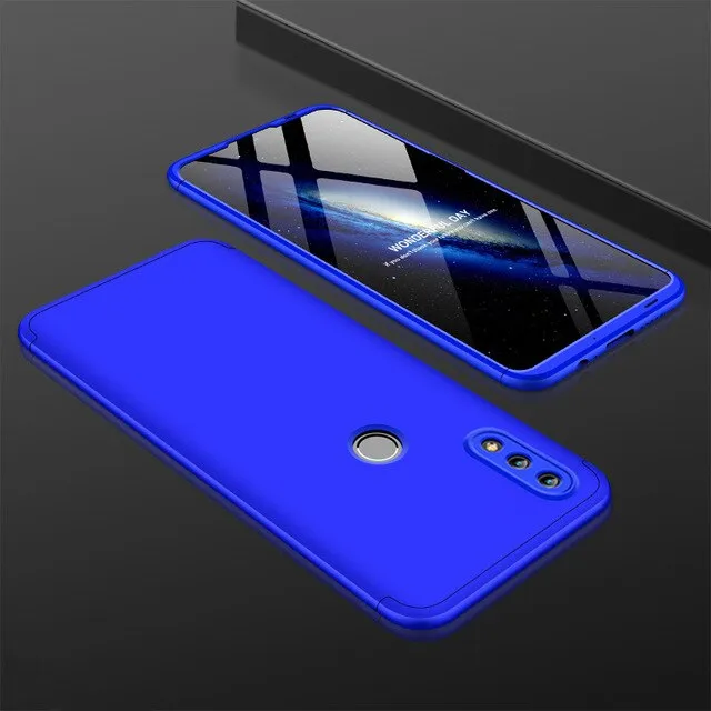 For Huawei P Smart 2019 360 Degree Full Protection Hard Plastic Cases For Huawei P Smart 2019 POT-LX3 Case Tempered Glass